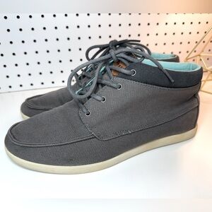 Reef Men's Charcoal Gray Canvas Outer Lightweigh High Top Lace Up Shoes Sz 10.5